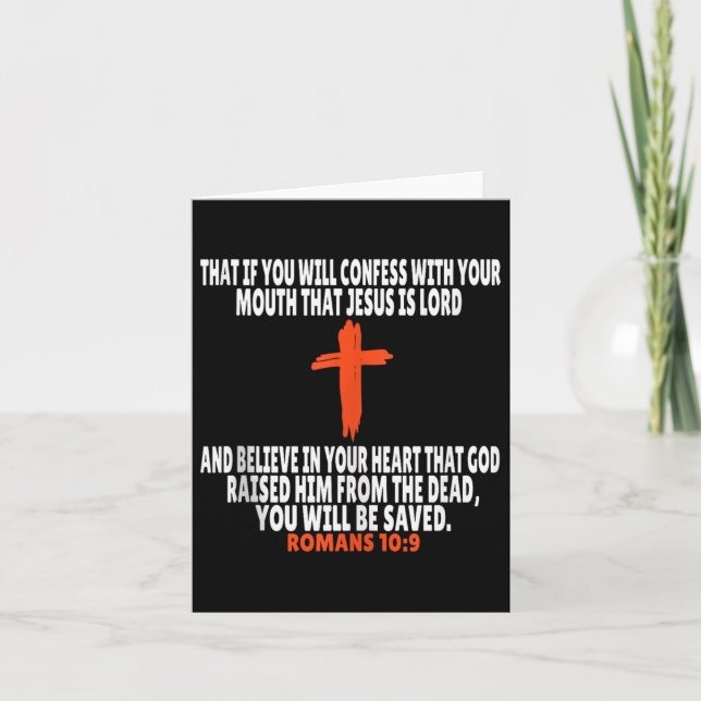 Romans 10_9 Bible Verses Scripture Tank Top  Card (Front)