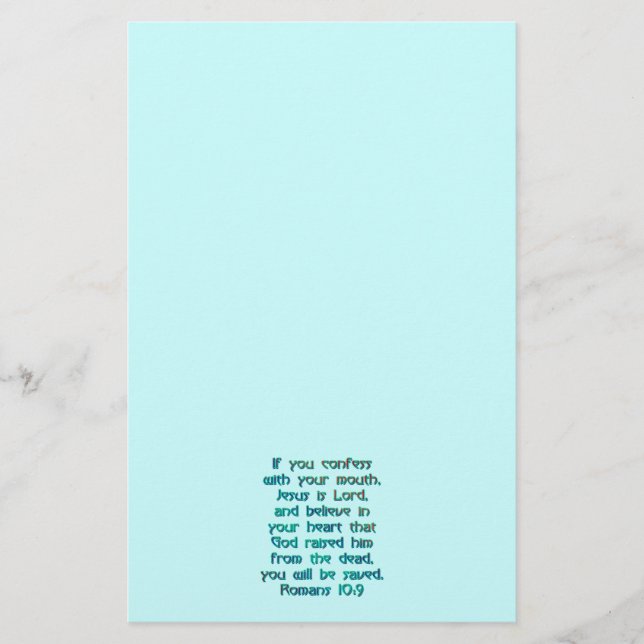 Romans 10:9 stationery (Front)
