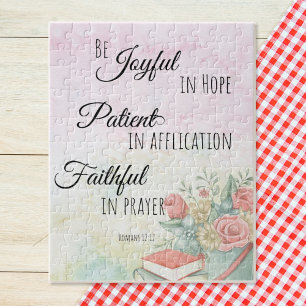 Romans 12:12 Be Joyful in Hope bible verse Jigsaw Puzzle