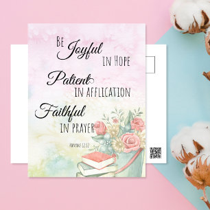 Romans 12:12 Be Joyful in Hope bible verse Postcard