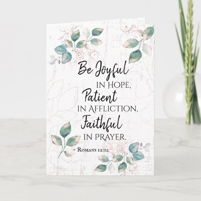 Romans 12:12 Be Joyful in Hope, Faithful in Prayer Card (Front)