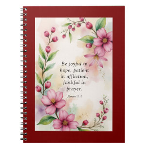 Romans 12:12 Custom Bible Verse Notebook