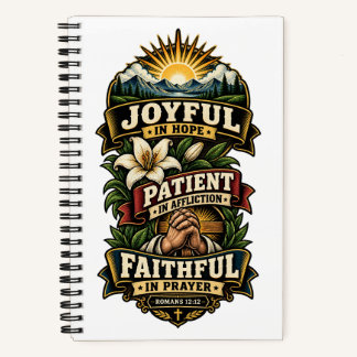 ROMANS 12:12 Joyful In Hope Notebook