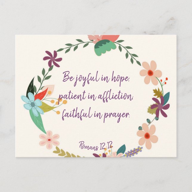 Romans 12:12 postcard (Front)