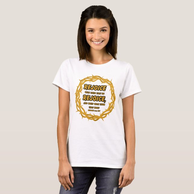 Romans 12:15 KJV Bible Scripture Verse Women's T-Shirt (Front Full)