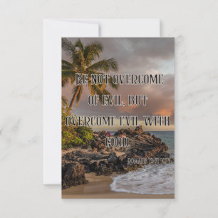 Romans 12:21 KJV Bible Verse Pic Flat Greeting Card
