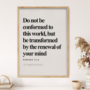 Romans 12:2, Bible Verse, Modern Bible, Scripture Poster