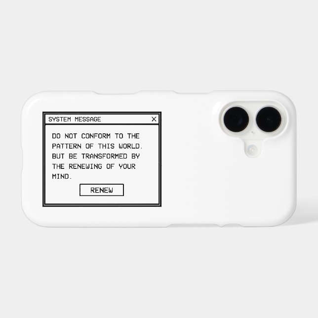 Romans 12:2 Black and White Computer Alert Window (Back (Horizontal))