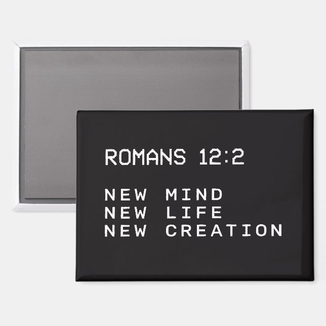Romans 12:2 Black and White Computer Alert Window Magnet (Front/Back)