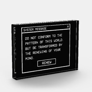 Romans 12:2 Do not conform Christian Streetwear Photo Block