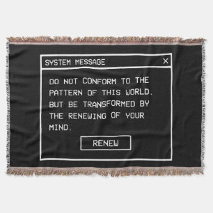 Romans 12:2 Do not conform Christian Streetwear Throw Blanket