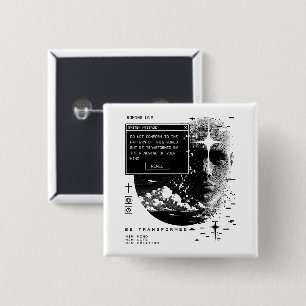 Romans 12:2 Renew Your Mind System Message Alert 15 Cm Square Badge