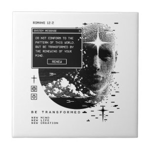 Romans 12:2 Renew Your Mind System Message Alert Ceramic Tile