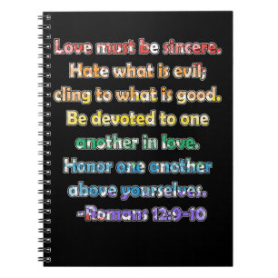 Romans 12:9-10 Bible Verse Notebook