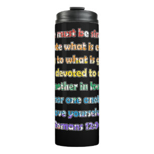 Romans 12:9-10 Bible Verse Thermal Tumbler