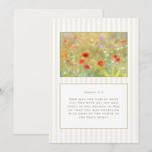 Romans 15:13 Christian Aesthetic Floral Card