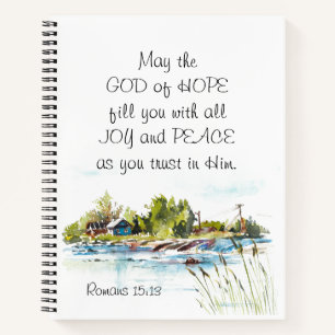 Romans 15:13 God of Hope Christian Bible Verse  Notebook