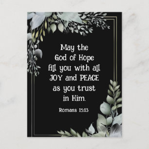 Romans 15:13 God of Hope Christian Bible Verse  Postcard