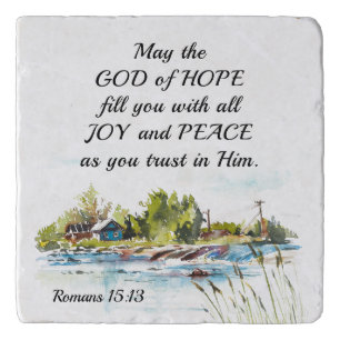 Romans 15:13 God of Hope Christian Bible Verse Trivet