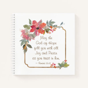 Romans 15:13 God of Hope, Christmas Notebook