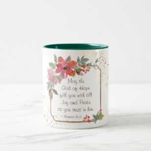 Romans 15:13 God of Hope, Christmas Two-Tone Coffee Mug