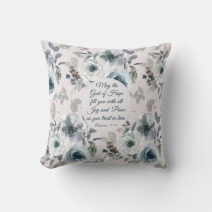 Romans 15:13 God of Hope, Floral Cushion