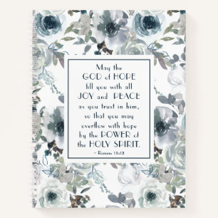 Romans 15:13 God of Hope, Floral Notebook