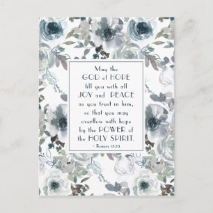 Romans 15:13 God of Hope, Floral Postcard
