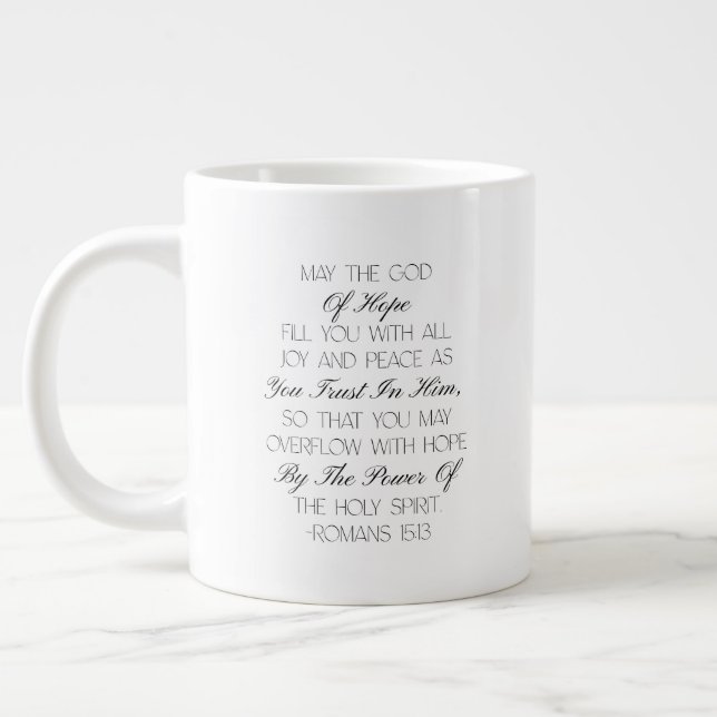 Romans 15:13 Hope Bible Verse Mug  (Left)