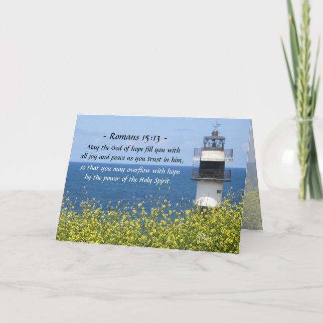 Romans 15:13 May the God of Hope, Lighthouse Card (Front)