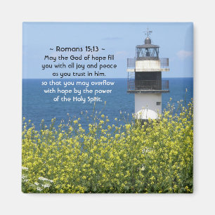 Romans 15:13 May the God of Hope, Lighthouse Magnet