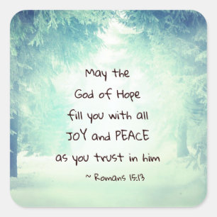 Romans 15:13 The God of Hope Square Sticker