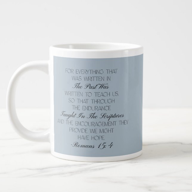 Romans 15:4 Hope Bible Verse Mug  (Left)