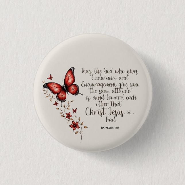 Romans 15:5 Bible Verse Image 3 Cm Round Badge (Front)