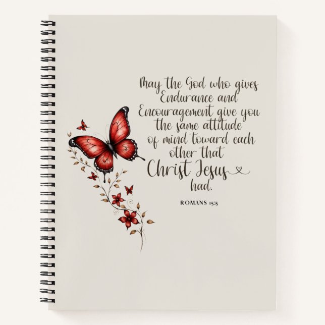 Romans 15:5 Bible Verse Image Notebook (Front)