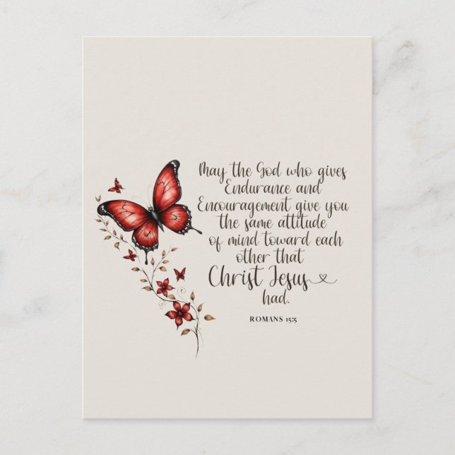 Romans 15:5 Bible Verse Image Postcard (Front)