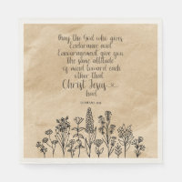 Romans 15:5 Bible Verse Paper Napkins