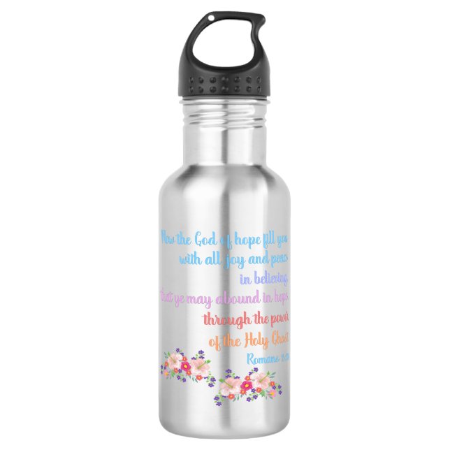 Romans 15 Bible Verse Design 710 Ml Water Bottle (Front)