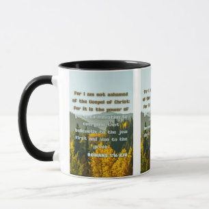 Romans 1:16 KJV Bible Verse Pic Two-Tone Mug