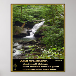 Romans 28 christian  poster