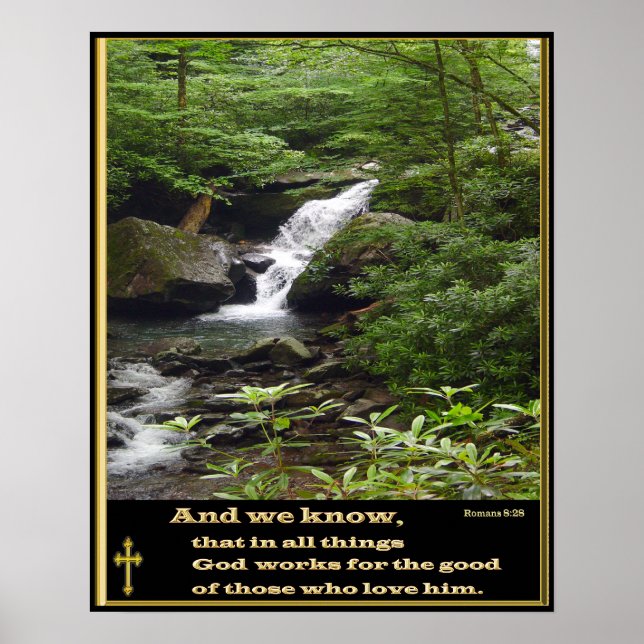 Romans 28 christian  poster (Front)