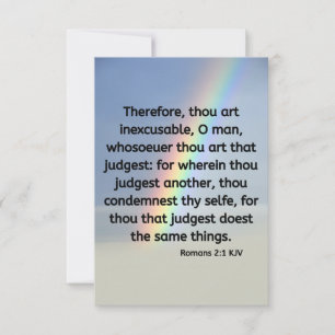 Romans 2:1 KJV Bible Verse Pic Flat Greeting Card
