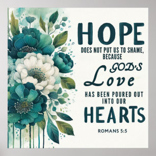 Romans 5:5 Christian scripture wall poster