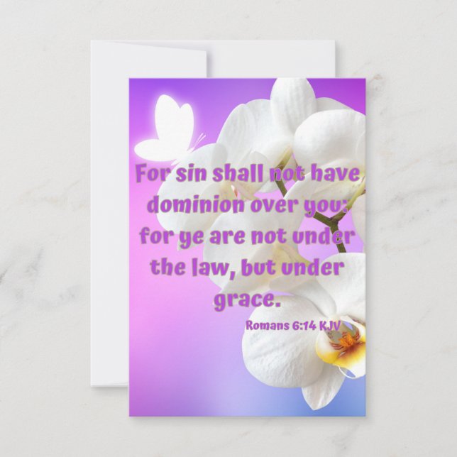 Romans 6:14 KJV Bible Scripture Pic Greeting Card (Front)