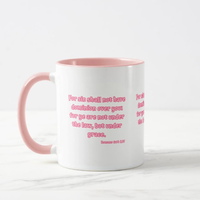 Romans 6:14 KJV Bible Scripture Two-Tone Mug (Left)