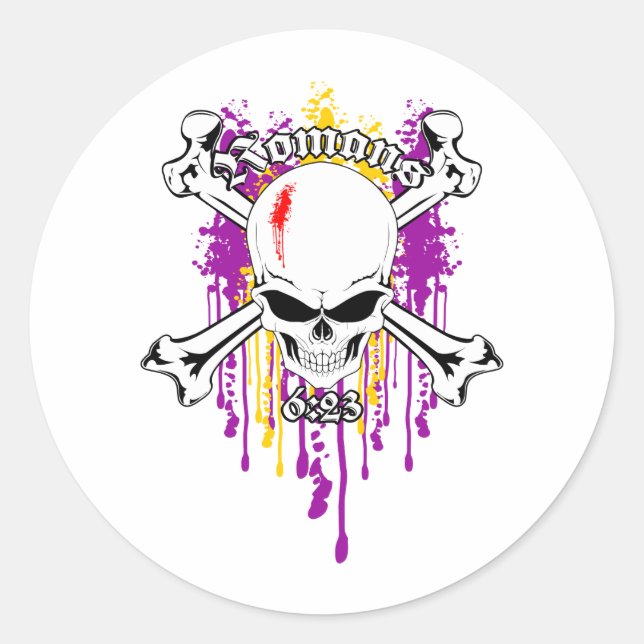 Romans 6:23 02 classic round sticker (Front)