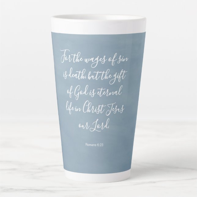 Romans 6:23 Customisable Bible Verse  Latte Mug (Front)