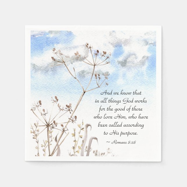 Romans 8:28 All things God works for the good Napkin (Front)