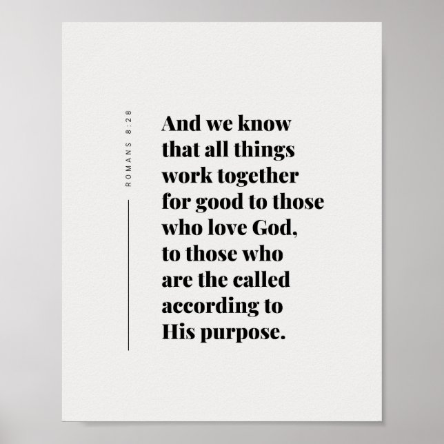 Romans 8:28 All Things Work Together Poster (Front)