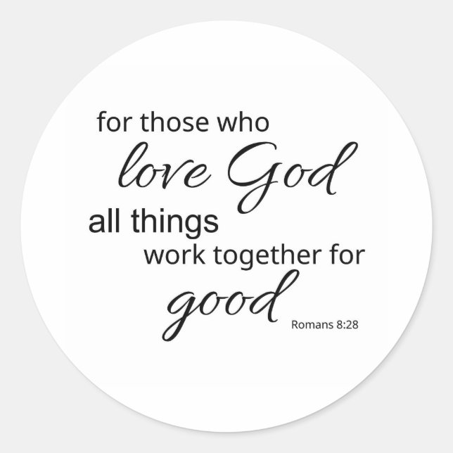 Romans 8:28 Art Sticker (Front)